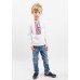 Embroidered t-shirt with long sleeves "Labyrinth" red/white